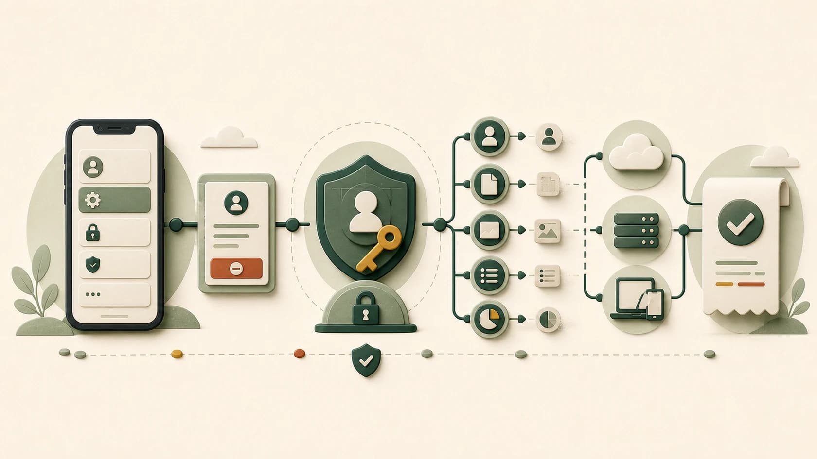 Illustration of a secure account deletion flow